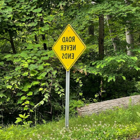 Road never ends, backwards Road never ends, backwards