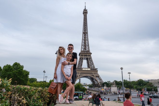 Our family in front of the Eiffel Tower Our family in front of the Eiffel Tower